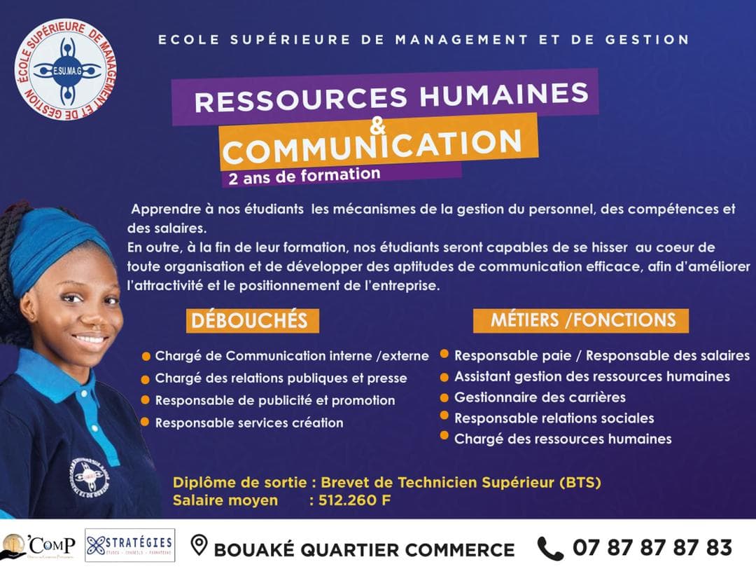 Affiche officielle ESUMAG — Ressources Humaines et Communication