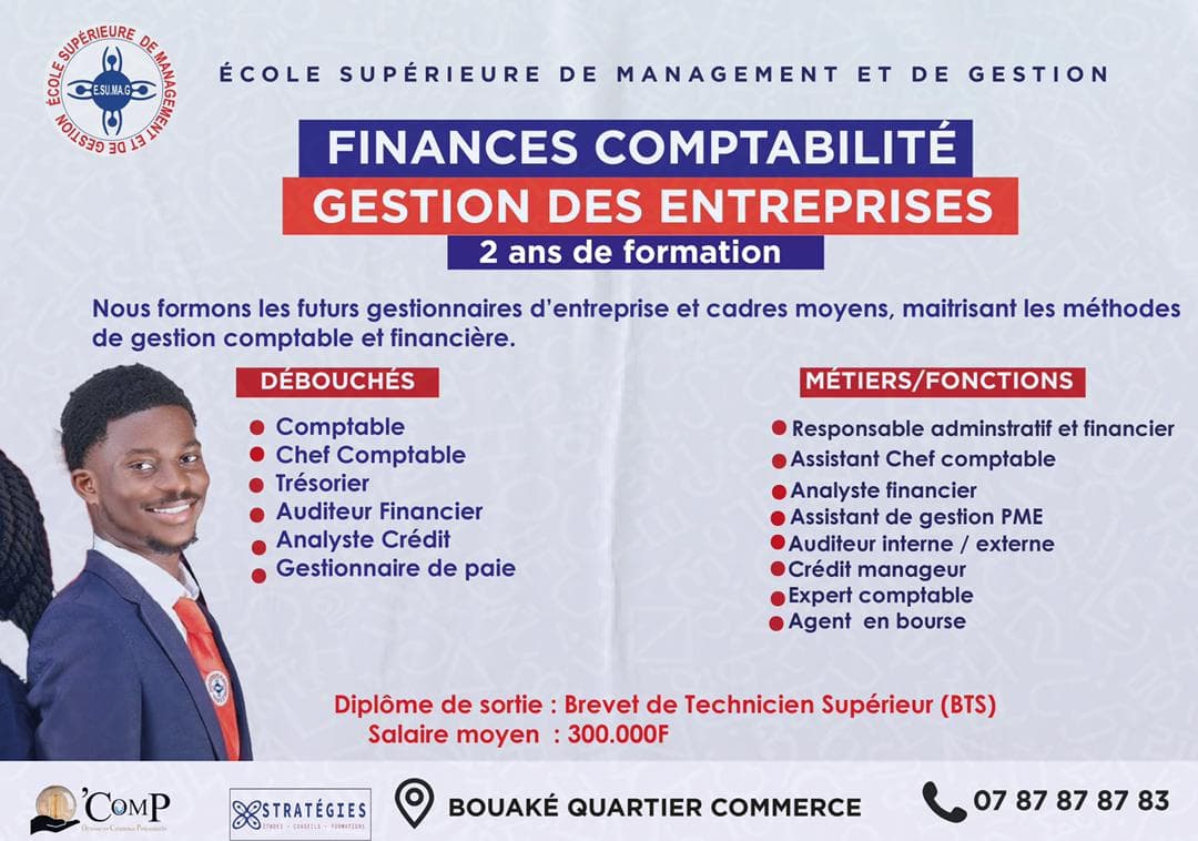Affiche officielle ESUMAG — Finances, Comptabilité et Gestion des Entreprises