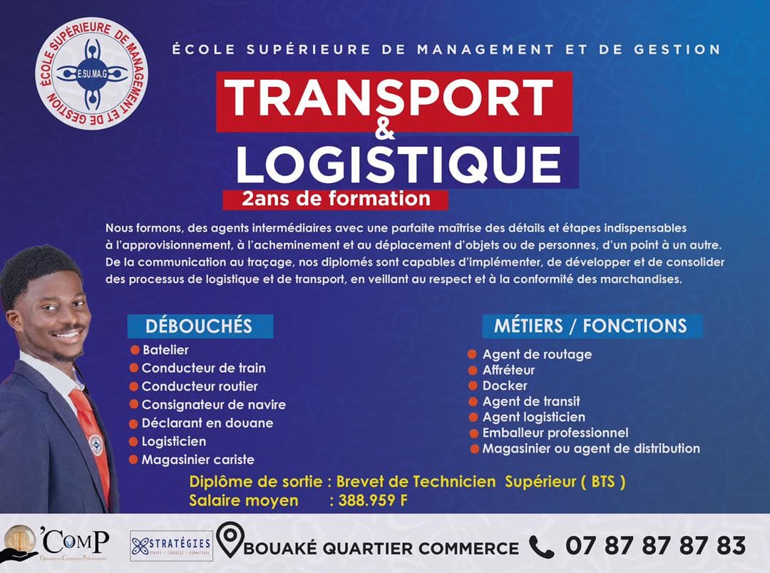 Affiche officielle ESUMAG — Transport et Logistique
