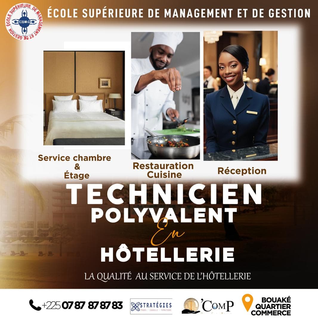 Affiche officielle ESUMAG — Technicien Polyvalent en Hôtellerie